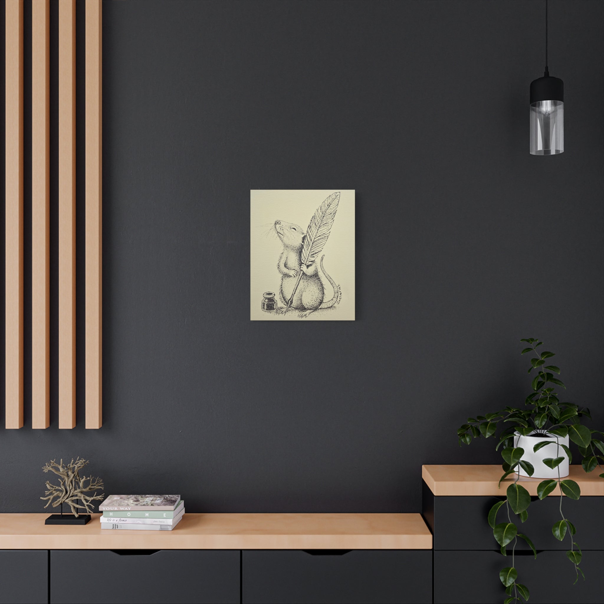 Whimsical Mouse Canvas Print, Cute Wall Art, Home Decor, Gift for Animal Lovers, Nursery Art
