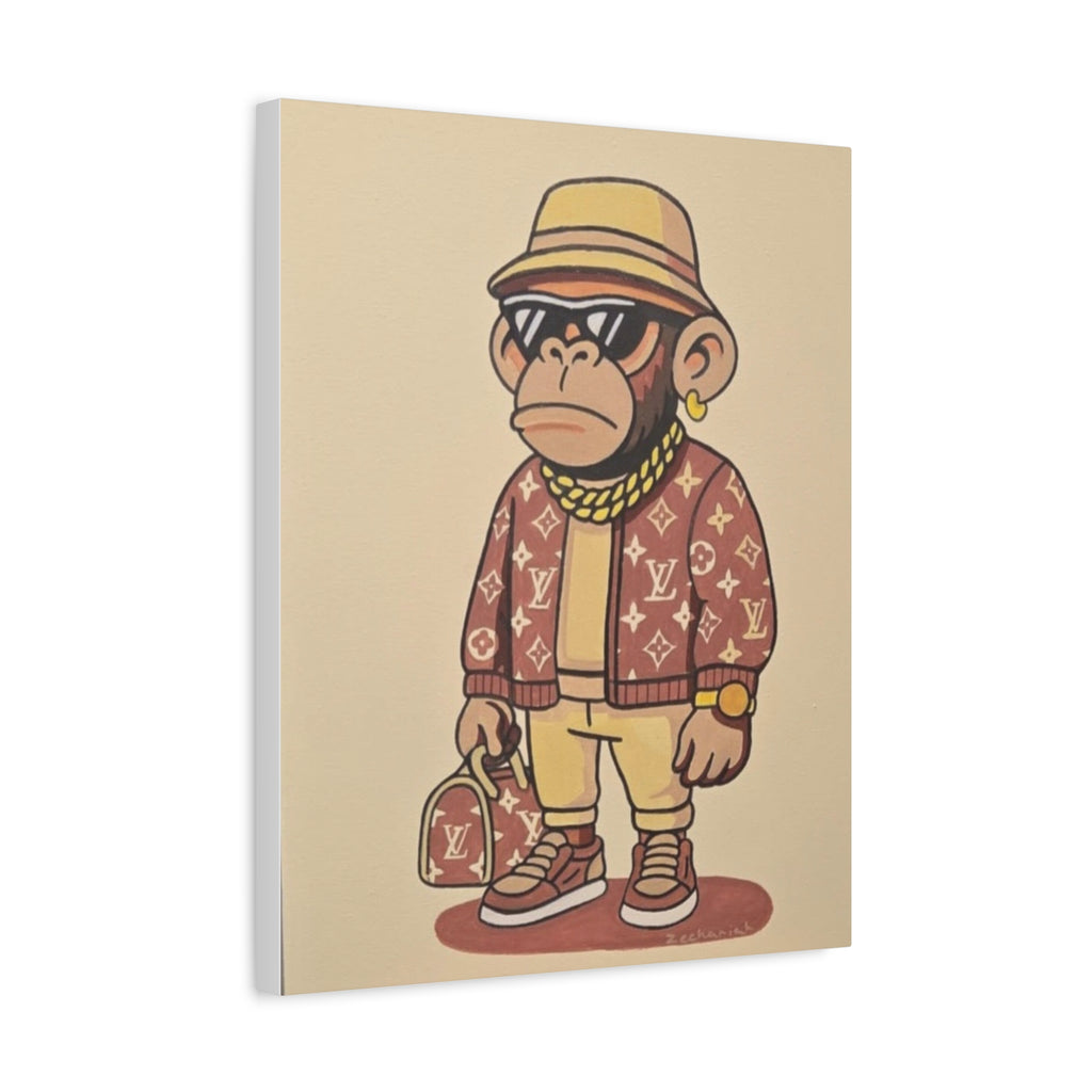 Stylish Monkey Art Canvas, Modern Wall Decor, Trendy Home Decor, Unique Gift, Art for Living Room, Hip Hop Vibe, Fun Wall Art