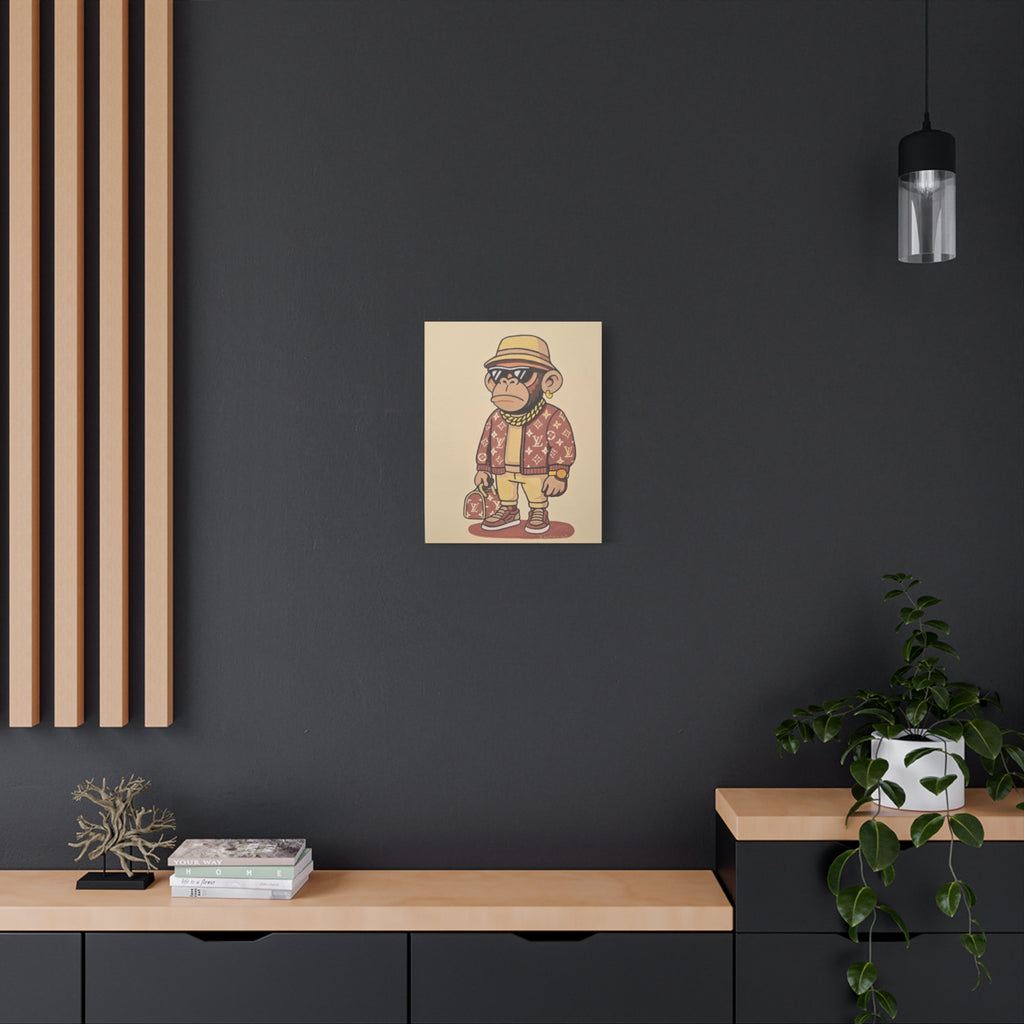 Stylish Monkey Art Canvas, Modern Wall Decor, Trendy Home Decor, Unique Gift, Art for Living Room, Hip Hop Vibe, Fun Wall Art