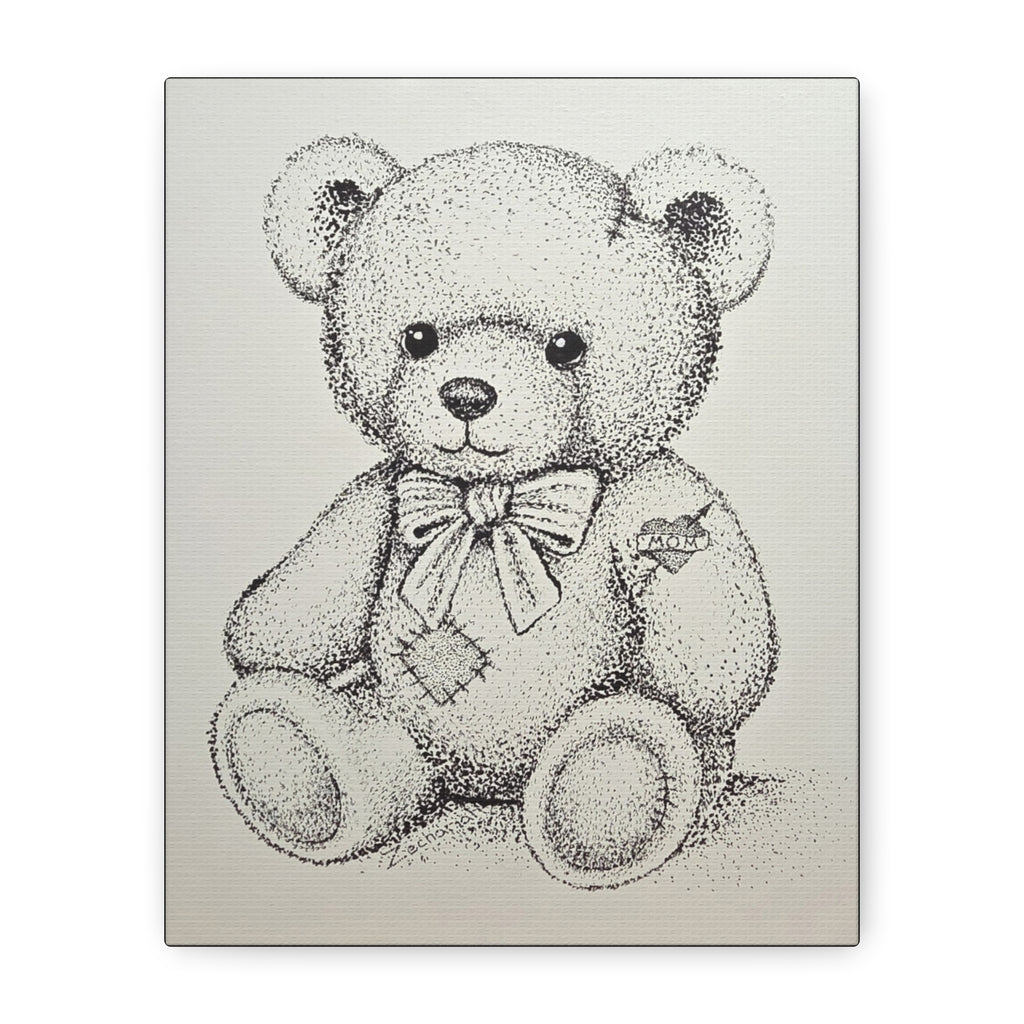 Adorable Teddy Bear Canvas Wall Art, Cute Nursery Decor, Kids Room Wall Art, Gift for Baby Shower, Nursery Wall Decoration