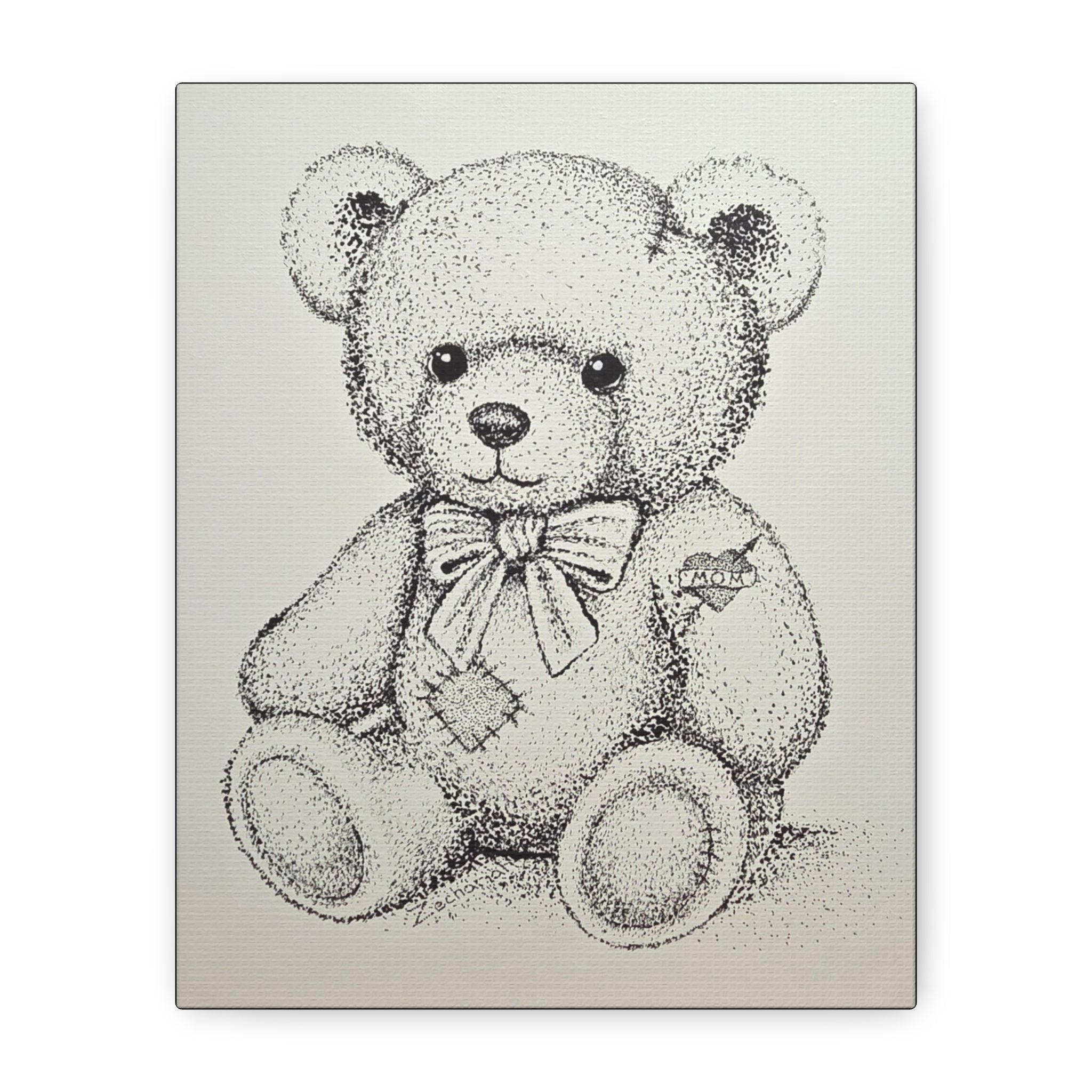 Adorable Teddy Bear Canvas Wall Art, Cute Nursery Decor, Kids Room Wall Art, Gift for Baby Shower, Nursery Wall Decoration