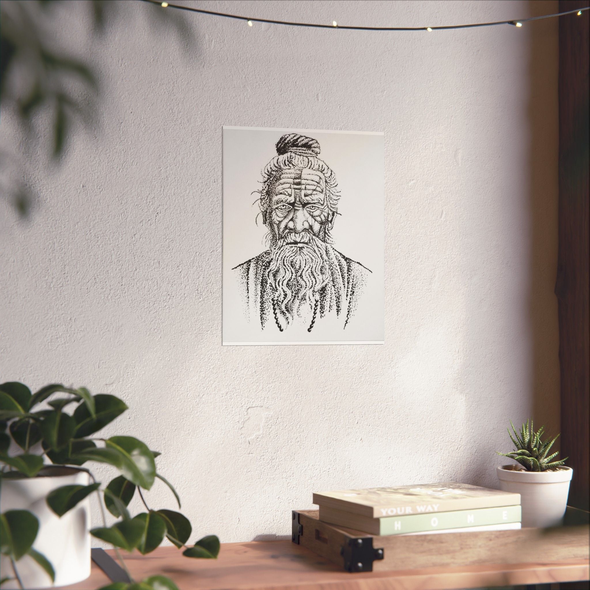 The Sage - Artistic Matte Vertical Posters, Spiritual Wall Decor, Meditation Room Art, Unique Gift for Yoga Lovers, Home Decoration