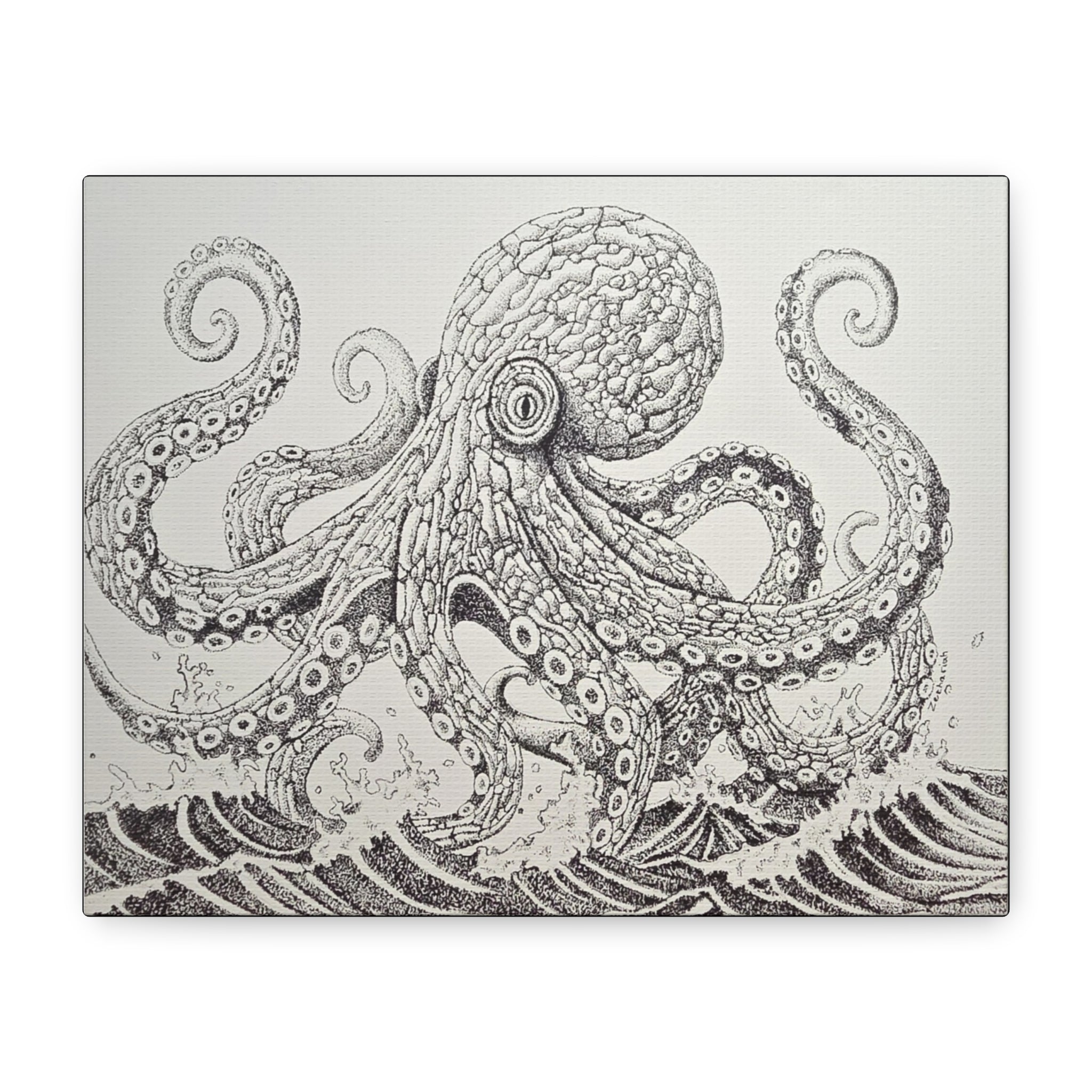 Oceanic Octopus Art Canvas, Nautical Decor for Home, Sea Lover Gift, Wall Art, Beach House Decor, Unique Artwork, Marine Life