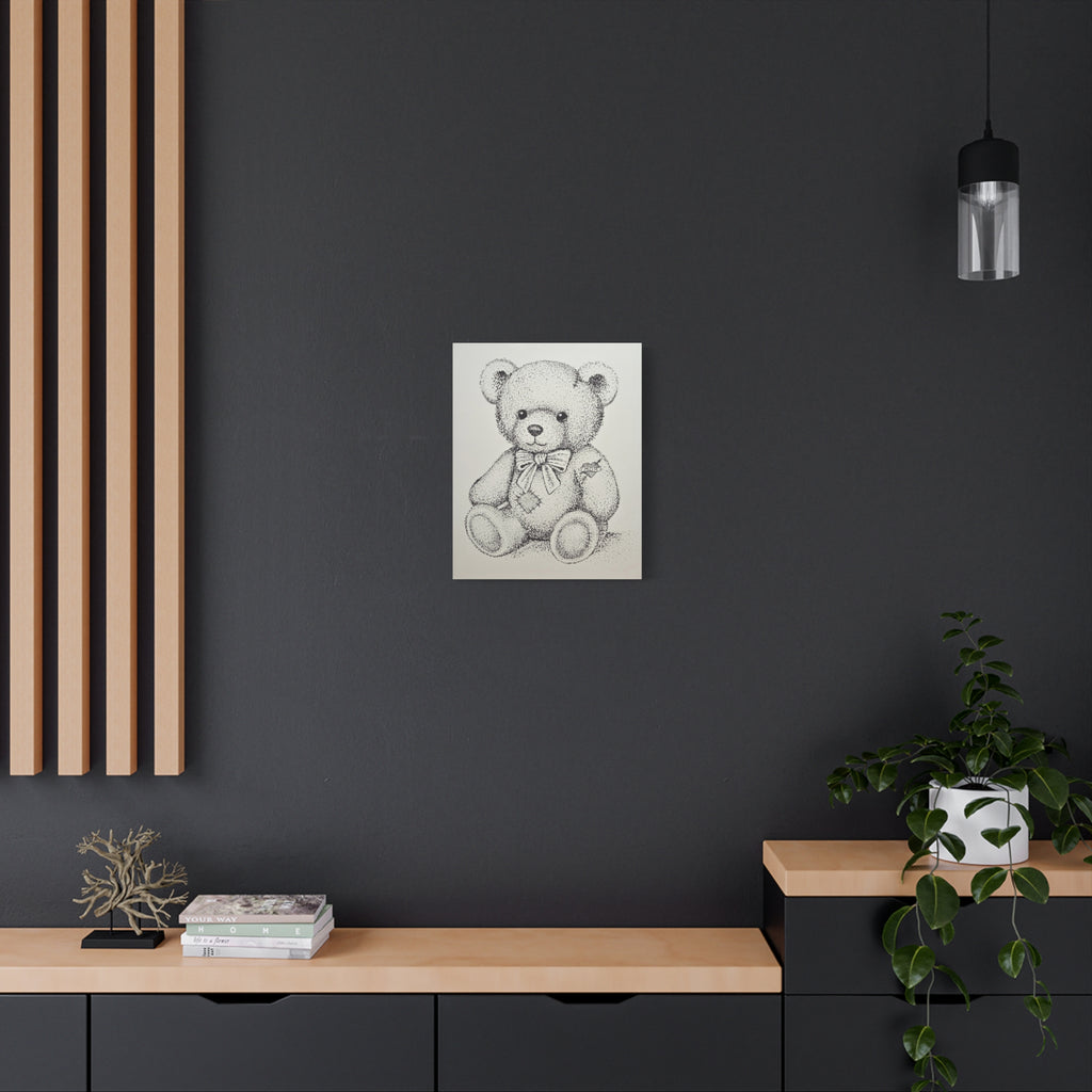 Adorable Teddy Bear Canvas Wall Art, Cute Nursery Decor, Kids Room Wall Art, Gift for Baby Shower, Nursery Wall Decoration