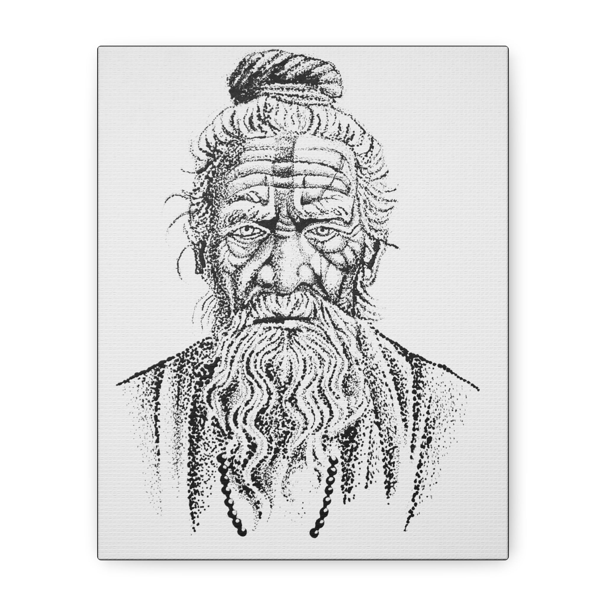 Artistic Canvas Wall Art of an Elder Sage - Vintage Decor for Home, Meditation Spaces, Wise Man Portrait, Spiritual Gift, Contemporary Art