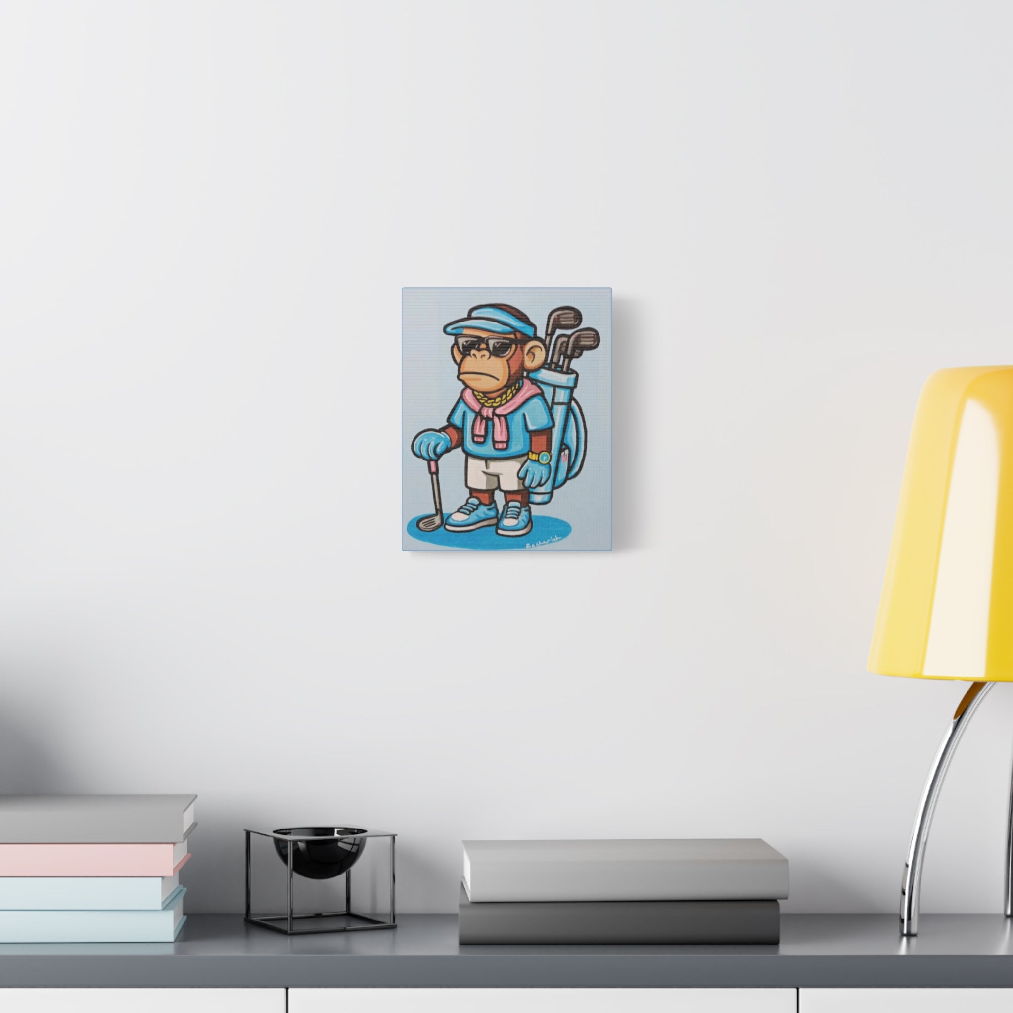 Cool Golf Monkey Canvas Art, Funky Monkey Decor, Wall Art for Golf Lovers, Unique Gift, Golf Club Decor, Fun Home Decor