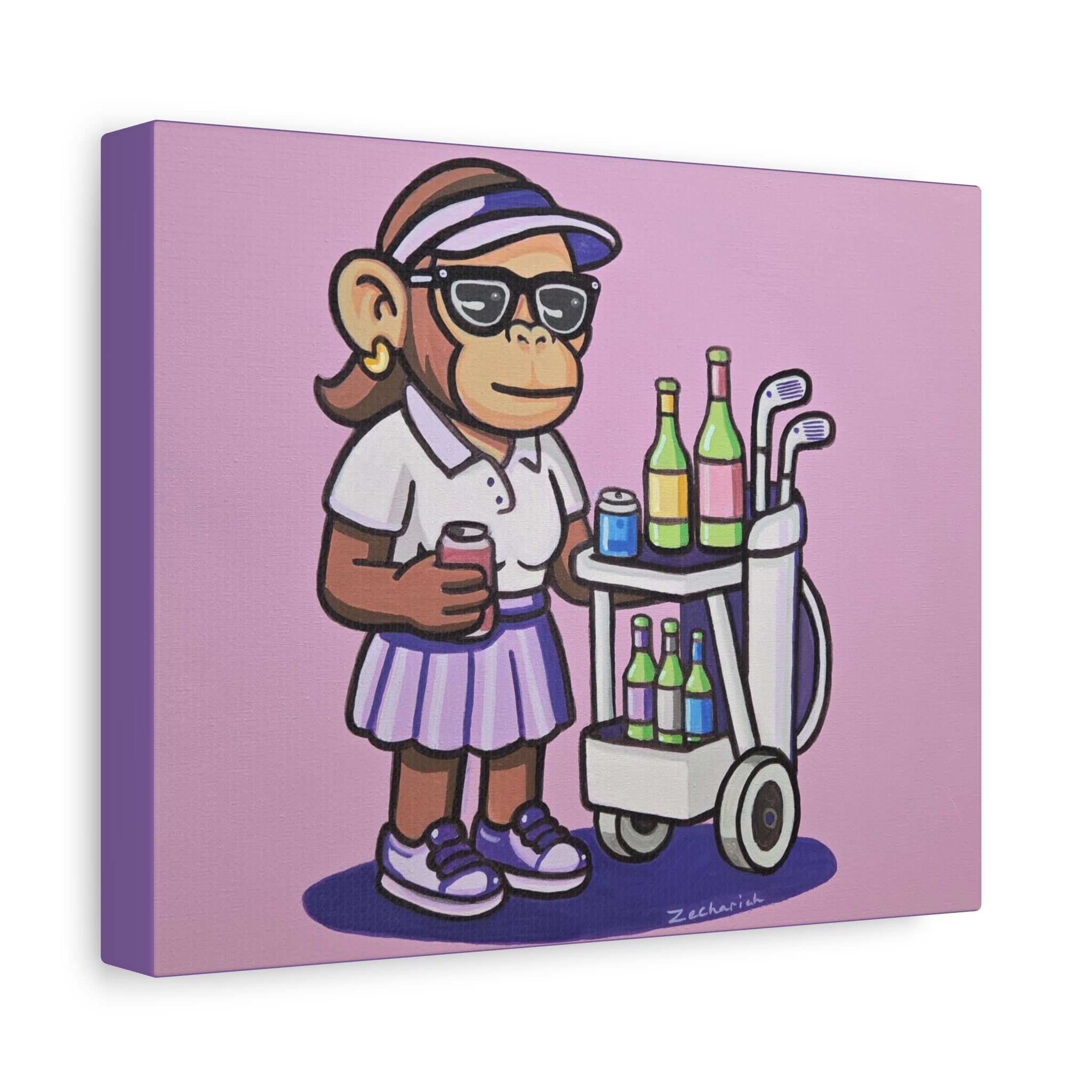 Playful Monkey Wall Art, Colorful Canvas Print, Retro Vibe Home Decor, Gift for Animal Lovers, Fun Artwork for Kids' Room