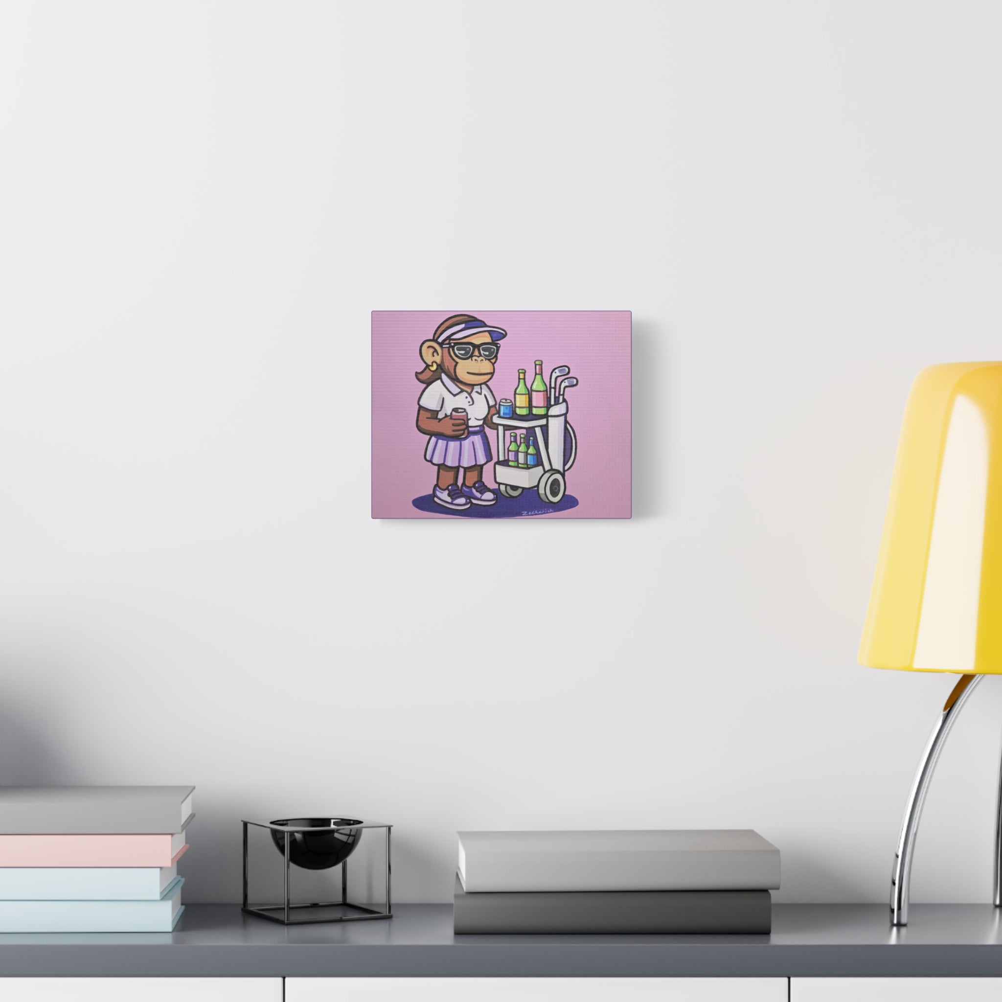Playful Monkey Wall Art, Colorful Canvas Print, Retro Vibe Home Decor, Gift for Animal Lovers, Fun Artwork for Kids' Room